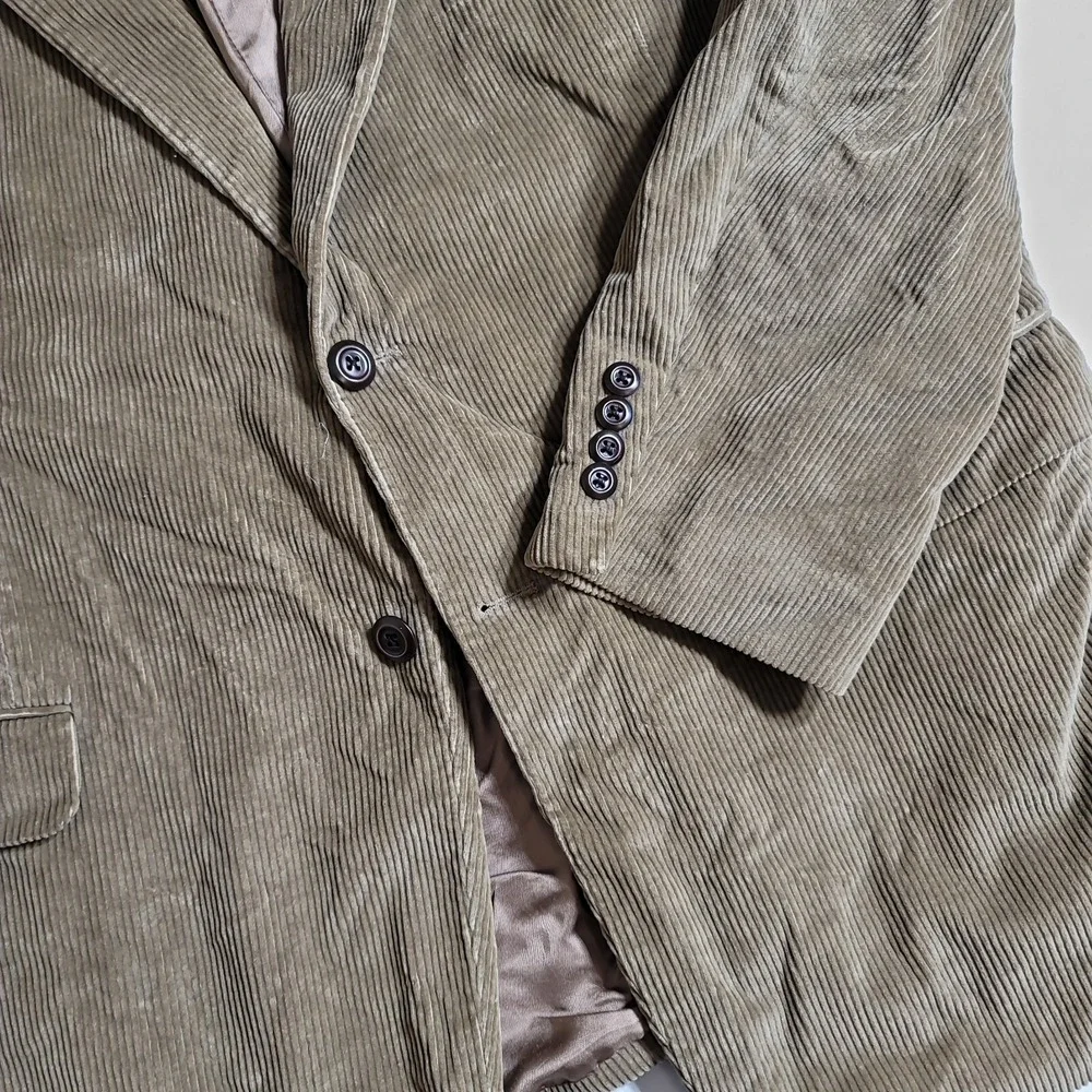 Stafford‎ Corduroy Blazer Mens 46R Tan Brown 100% Cotton Sport Coat Classic Fit